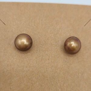 Freshwater Chocolate Pearl Studs 7mm Sterling Posts
